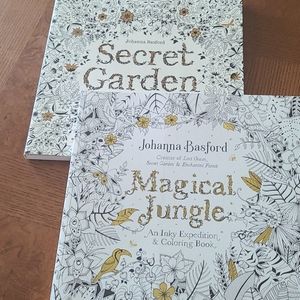 Secret Garden and Magical Jungle Coloring Books